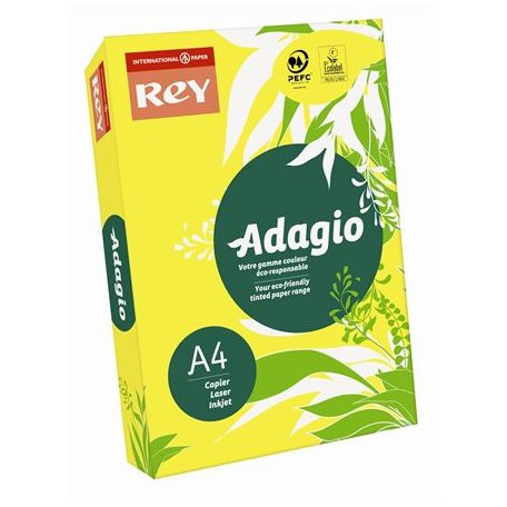 REY Másolópapír, színes, A4, 160 g, REY "Adagio", intenzív sárga