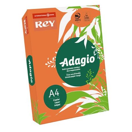 REY Másolópapír, színes, A4, 80 g, REY "Adagio", intenzív narancssárga