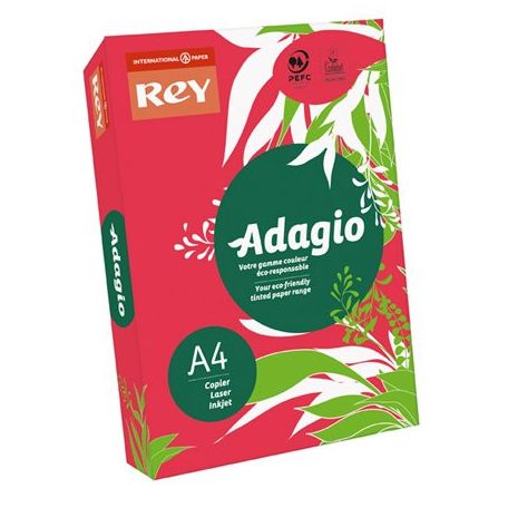 REY Másolópapír, színes, A4, 80 g, REY "Adagio", intenzív piros