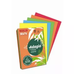   REY Másolópapír, színes, A4, 80 g, 5x100 lap, REY "Adagio", intenzív mix