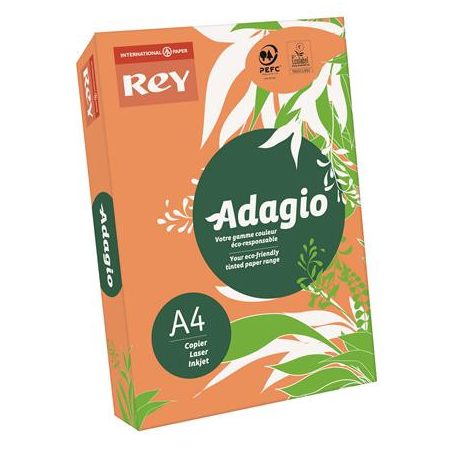 REY Másolópapír, színes, A4, 80 g, REY "Adagio", neon mandarin