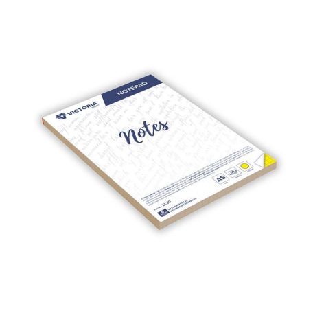 VICTORIA OFFICE Jegyzettömb, A5, 5x50 lap, négyzetrácsos, VICTORIA OFFICE, sárga
