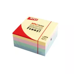   APLI Öntapadó jegyzettömb, 75x75 mm, 400 lap, APLI "Funny", pasztell