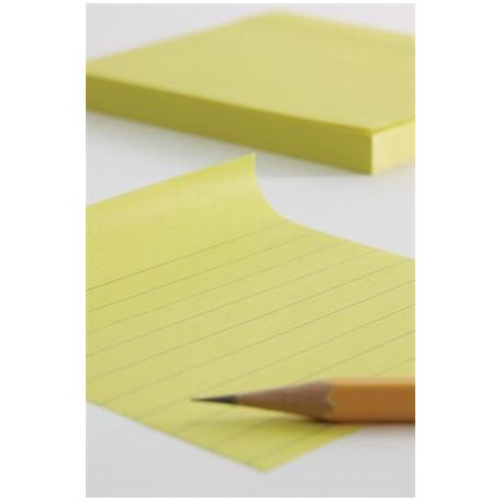 APLI Öntapadó jegyzettömb, vonalas, 100x150 mm, 100 lap, APLI "Classic", sárga