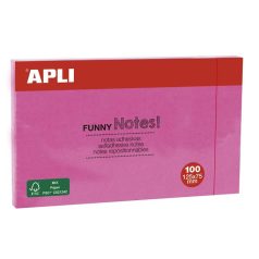   APLI Öntapadó jegyzettömb, 125x75 mm, 100 lap, APLI "Funny", pink