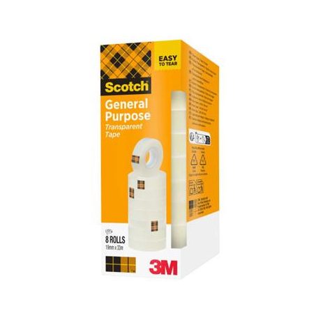 3M SCOTCH Ragasztószalag, 19 mm x 33 m, 3M SCOTCH, átlátszó