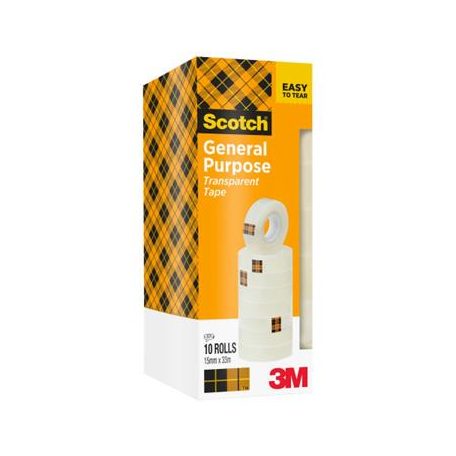 3M SCOTCH Ragasztószalag, 15 mm x 33 m, 3M SCOTCH, átlátszó