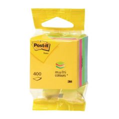   3M POSTIT Öntapadó jegyzettömb, 51x51 mm, 400 lap, bliszteres, 3M POSTIT, ultra színek