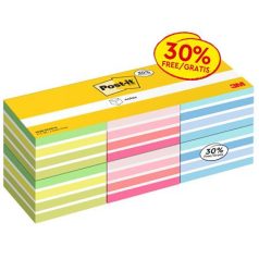   3M POSTIT Öntapadó jegyzettömb, 76x76 mm, 6x450 lap, 3M POSTIT,  vegyes színek