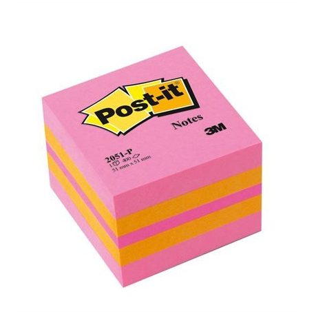 3M POSTIT Öntapadó jegyzettömb, 51x51 mm, 400 lap, 3M POSTIT, pink