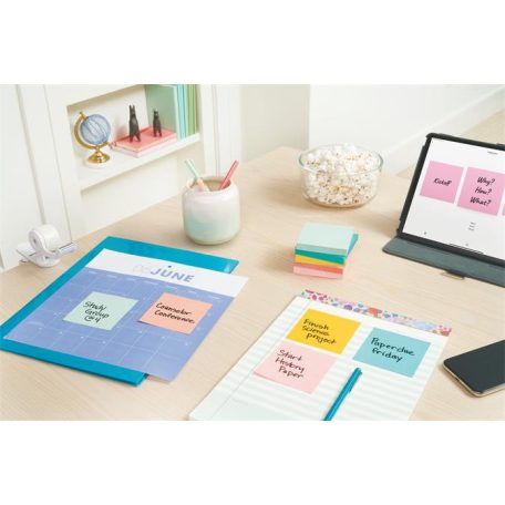 3M POSTIT Öntapadó jegyzettömb, 38x51 mm, 12x100 lap, 3M POSTIT "Beachside", vegyes színek