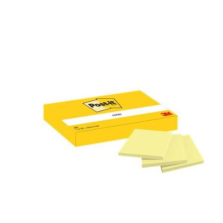 3M POSTIT Öntapadó jegyzettömb, 38x51 mm, 3x100 lap, 3M POSTIT, kanári sárga