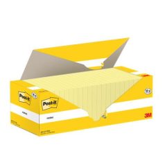   3M POSTIT Öntapadó jegyzettömb, 76x76 mm, 18+6x100 lap, 3M POSTIT, kanári sárga