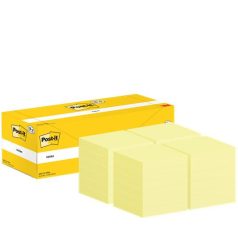   3M POSTIT Öntapadó jegyzettömb, 76x76 mm, 18+6x100 lap, 3M POSTIT, kanári sárga