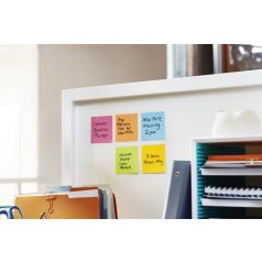   3M POSTIT Öntapadó jegyzettömb, 76x76 mm, 12x90 lap, 3M POSTIT "Super Sticky", ultra sárga