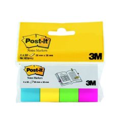   3M POSTIT Jelölőcímke, papír, 4x50 lap, 20x38 mm, 3M POSTIT, ultra vegyes