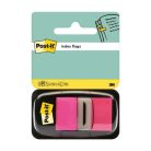 3M POSTIT Jelölőcímke, műanyag, 50 lap, 25,4x43,2 mm, 3M POSTIT, rózsaszín