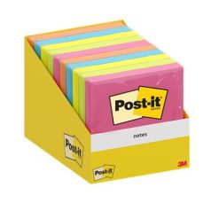   3M POSTIT Öntapadó jegyzettömb, 76x76 mm, 100 lap, 3M POSTIT, vegyes szín