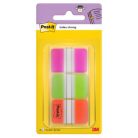 3M POSTIT Jelölőcímke, műanyag, megerősített, 3x22 lap, 25x38 mm, 3M POSTIT, vegyes