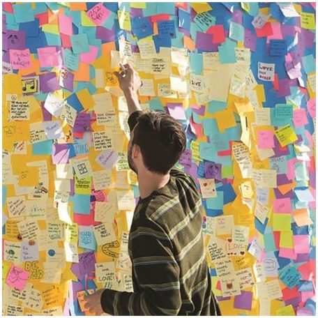 3M POSTIT Öntapadó jegyzettömb, 76x76 mm, 450 lap, 3M POSTIT, vegyes színek