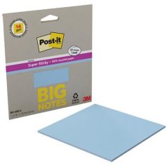   3M POSTIT Öntapadó jegyzettömb, 152x152 mm, 30 lap, 3M POSTIT "Super Sticky", kék