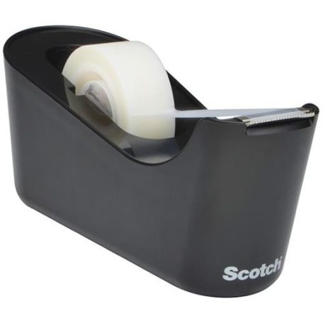 3M SCOTCH Ragasztószalag-adagoló, asztali, feltöltött, 3M SCOTCH "C18", fekete