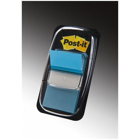 3M POSTIT Jelölőcímke, műanyag, 50 lap, 25x43 mm, 3M POSTIT, élénk kék