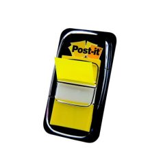   3M POSTIT Jelölőcímke, műanyag, 50 lap, 25x43 mm, 3M POSTIT, sárga
