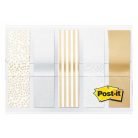 3M POSTIT Jelölőcímke, műanyag, 5x20 lap, 11,9x43,2 mm, 3M POSTIT, fémes nyomatok