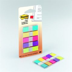   3M POSTIT Jelölőcímke, műanyag, 5x20 lap, 12x43 mm, 3M POSTIT, vegyes