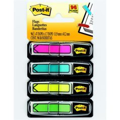   3M POSTIT Jelölőcímke, műanyag, 4x24 lap, 11,9x43,2 mm, nyíl, 3M POSTIT, vegyes