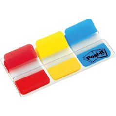   3M POSTIT Jelölőcímke, műanyag, megerősített, 3x22 lap, 25x38 mm, 3M POSTIT, vegyes