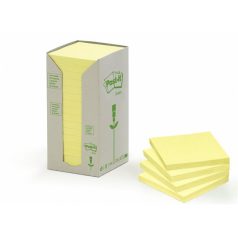   3M POSTIT Öntapadó jegyzettömb, 76x76 mm, 16x100 lap, környezetbarát, 3M POSTIT, sárga