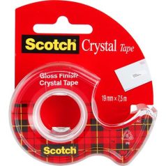   3M SCOTCH Ragasztószalag, adagolón, kézi, 19 mm x 7,5 m, 3M SCOTCH "Crystal"