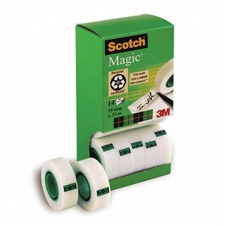 3M SCOTCH Ragasztószalag, 2 db ajándék, 19 mm x 33 m, 3M SCOTCH "Magic tape 810"
