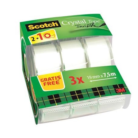 3M SCOTCH Ragasztószalag, adagolón, kézi, 19 mm x 7,5 m, 3M SCOTCH "Magic Tape 810",2+1