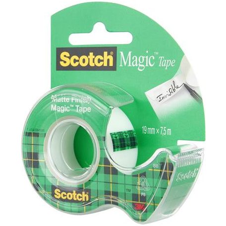 3M SCOTCH Ragasztószalag, adagolón, kézi, 19 mm x 7,5 m, 3M SCOTCH "Magic Tape 810"
