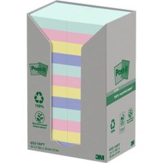   3M POSTIT Öntapadó jegyzettömb, 38x51 mm, 24x100 lap, 3M POSTIT "Nature", vegyes pasztell színek