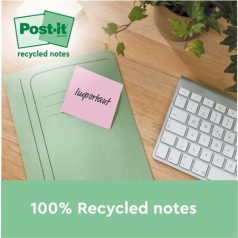   3M POSTIT Öntapadó jegyzettömb, 38x51 mm, 24x100 lap, környezetbarát, 3M POSTIT "Nature", vegyes pasztell színek