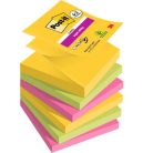 3M POSTIT Öntapadó jegyzettömb, "Z", 76x76 mm, 4+2x90 lap, 3M POSTIT "Carnival", vegyes