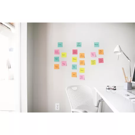 3M POSTIT Öntapadó jegyzettömb, "Z", 76x76 mm, 4+2x90 lap, 3M POSTIT "Carnival", vegyes