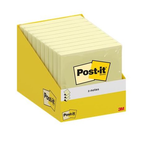 3M POSTIT Öntapadó jegyzettömb, "Z", 76x76 mm, 100 lap, 3M POSTIT, kanári sárga