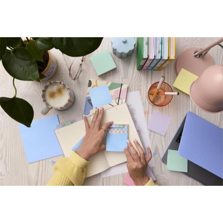 3M POSTIT Öntapadó jegyzettömb, "Z", adagolóval, 76x76 mm, 90 lap, 3M POSTIT "Super Sticky", pasztellkék