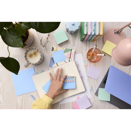 3M POSTIT Öntapadó jegyzettömb, "Z", adagolóval, 76x76 mm, 90 lap, 3M POSTIT "Super Sticky", pasztellkék