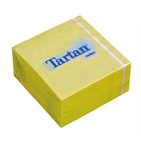 TARTAN Öntapadó jegyzettömb, 76x76 mm, 400 lap, TARTAN, sárga