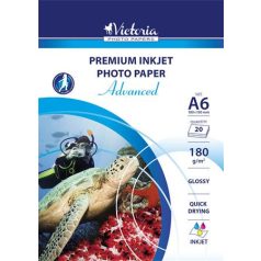   VICTORIA PAPER Fotópapír, tintasugaras, A6, 180 g, fényes, VICTORIA PAPER "Advanced"