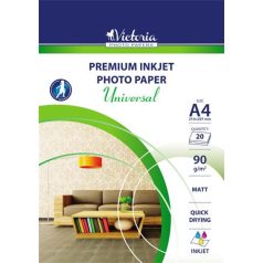   VICTORIA PAPER Fotópapír, tintasugaras, A4, 90 g, matt, VICTORIA PAPER "Universal"