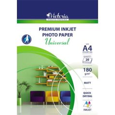   VICTORIA PAPER Fotópapír, tintasugaras, A4, 180 g, matt, VICTORIA PAPER "Universal"