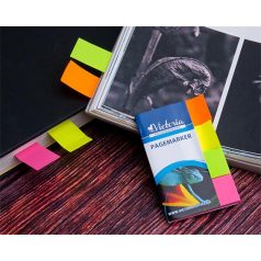   VICTORIA OFFICE Jelölőcímke, papír, 4x40 lap, 20x50 mm, VICTORIA OFFICE, vegyes szín