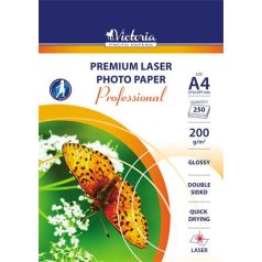   VICTORIA PAPER Fotópapír, lézer, A4, 200 g, fényes, kétoldalas, VICTORIA PAPER "Professional"